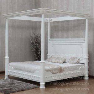 Tudor Canopy Bed Painted Finish King Size