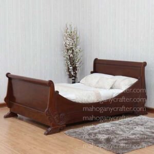 French Carved Sleigh Bed King Size