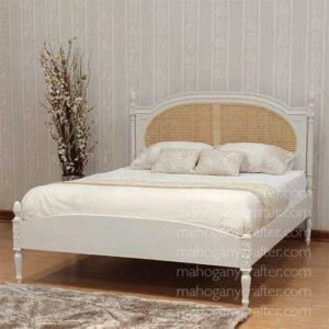 Oval Bed with natural rattan King Size