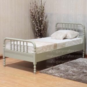 Bobbin Panel Bed Single Mattress Size - Painted French Grey Finish