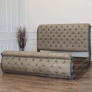 Mayfair Sleigh Bed with Leather Upholstery