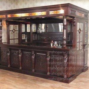 Lion Carved Bar with Door W 305 x D 240 x 242.5 cm
