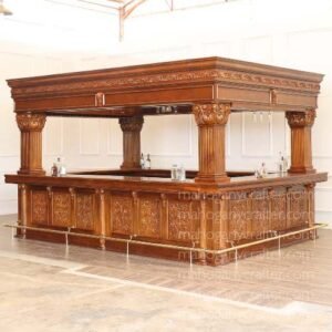 Large English Carved Canopy Bar