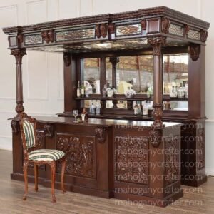 English Carved Saloon Canopy Bar