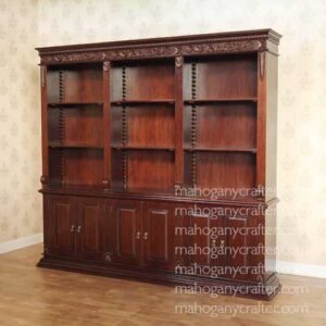 Large English Carved Bookcase 250x45x230cm