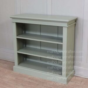 Straight Line Open Bookcase - Painted Olive Green 1