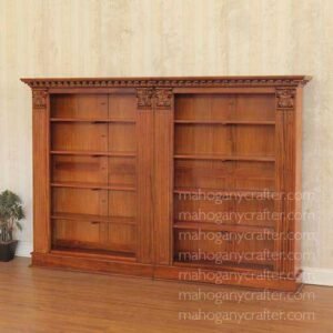 2 Sections Roman Open Bookcase Low 257x31x153cm