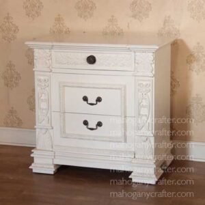 3 Drawer Louis Carved Bedside 78x45x78cm
