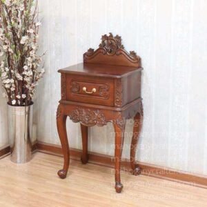 1 Drawer Rococo Bedside With Pediment 53x40x110cm