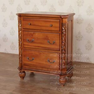 3 Drawer Column Bedside 52x46x70cm