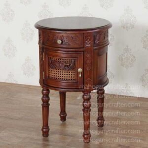 Louis Rattan Round Bedside 50x50x64cm