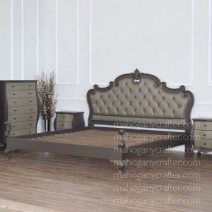 Campania Bedroom Set With Leather Upholstery