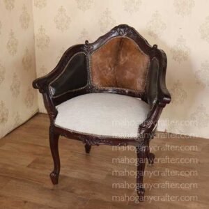 French Chair With Leather 73x58x73cm