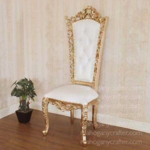 Cristiano-1 Gold With White Faux Leather 60x70x154cm