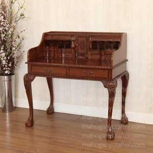 Chippendale Escritoire Dark Light Walnut NC Finish 108x62x107cm