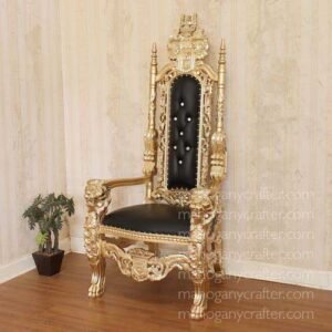 Leon-1 Gold With Black Faux Leather