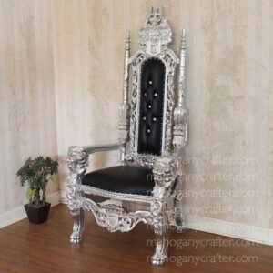 Leon-1 Silver With Black Faux Leather