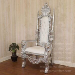 Leon-1 Silver With White Faux Leather