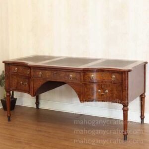 Serpentine Desk with Mappa Burl Veneer 168x86x76cm