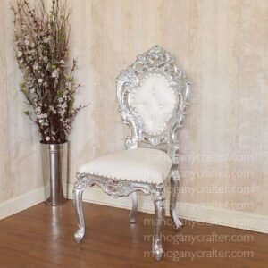 Murni-1 Silver With White Faux Leathe 69x69x127cm