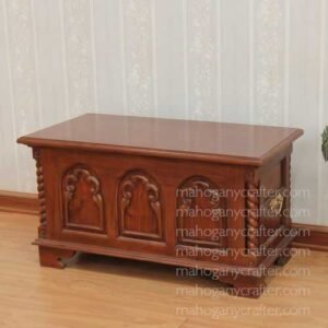 Ghotic Blanket Box Walnut Wax Polished 114x50x35Cm