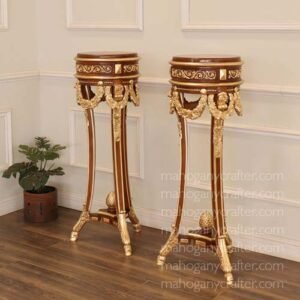 Louvre Carved Plantstand - Set of 2 - 40x40x120cm