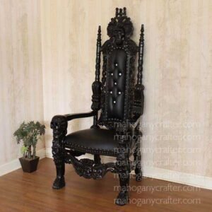 Skull Black With Black Faux Leather