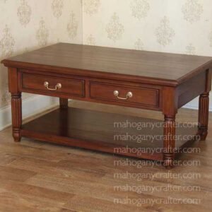 2 Drawer Flute Legs Coffee Table 120x60x50cm