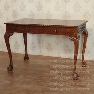 Chippendale 2 Drawer Carved Table 117x63x77cm