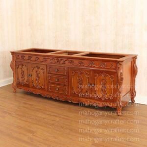 Rose Carved Double Vanity 198x61x71cm